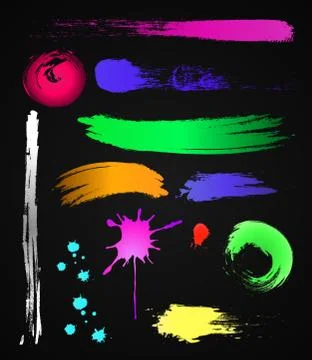 Grungy design colorful elements. Vector set Stock Illustration
