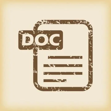 Grungy doc file icon Stock Illustration