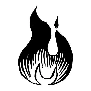 Grungy fire flames icon. Element for web emblem or app or other usage. Modern Stock Illustration