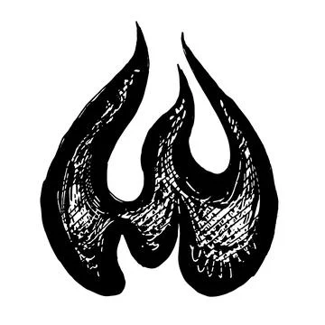 Grungy fire flames icon. Element for web emblem or app or other usage. Modern Stock Illustration
