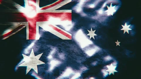 Grungy flag of Australia looping 3D animation Video stock 145451282