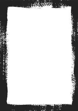 Grungy frame. Rectangle for image. Grunge Black borders isolated on the Stock Illustration