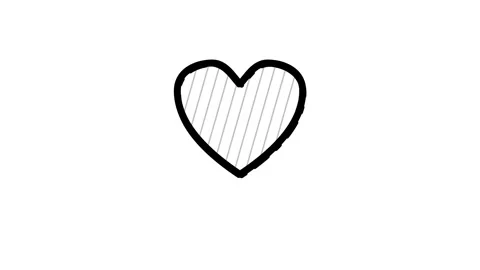 Grungy Heart Shape Hand Drawn Sketch Illustration Stock Footage 344739666