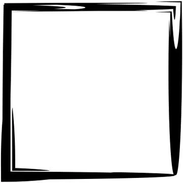 Grungy, irregular frames, borders with painted look over white Stock Illustration