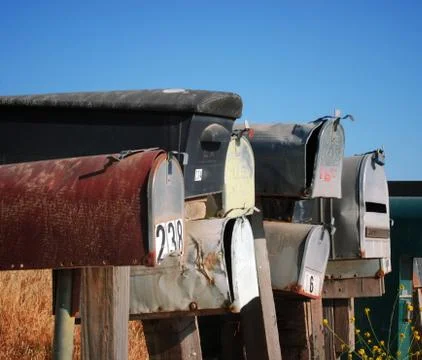 Grungy mailboxes Fotos Stock