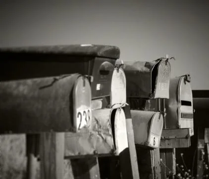 Grungy mailboxes Foto stock