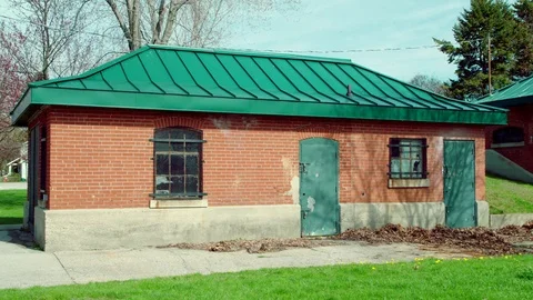 Grungy old utility building. Stock Footage 74981229