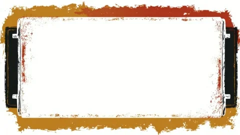 Grungy paint border frame with copy space text overlay seamless loop, hand .. Video stock 342046706