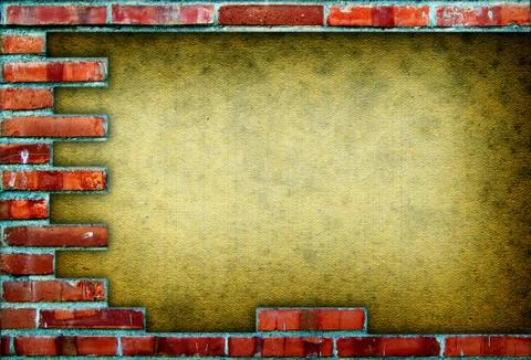 Grungy red brick frame Illustration