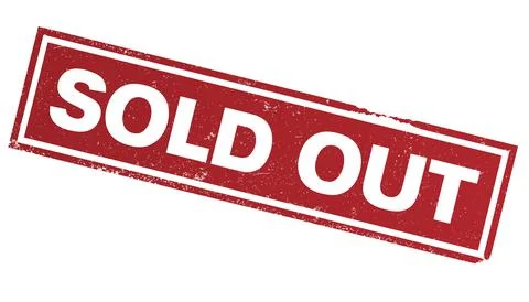 Grungy red rectangular SOLD OUT rubber stamp Stock-Illustration