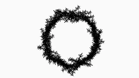 Grungy Round Black Frame Animation On White Background Stock Footage 324920869