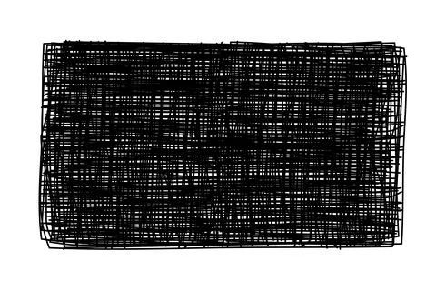 Grungy scribble rectangle isolated on white background Illustrazione stock