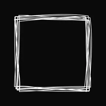 Grungy scribble SQUARE hand drawn in chalk board style Stock Illustration