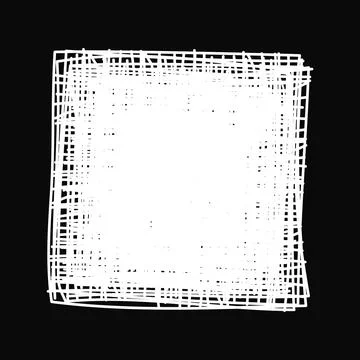 Grungy scribble SQUARE hand drawn in chalk board style Stock Illustration