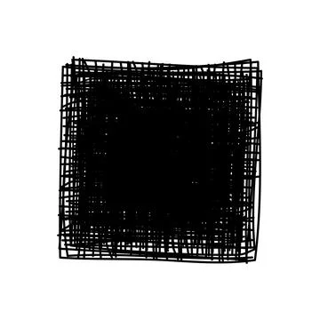 Grungy scribble square isolated on white background Illustrazione stock