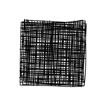 Grungy scribble square isolated on white background Stock Illustration