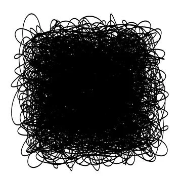 Grungy scribble square isolated on white background Stock Illustration