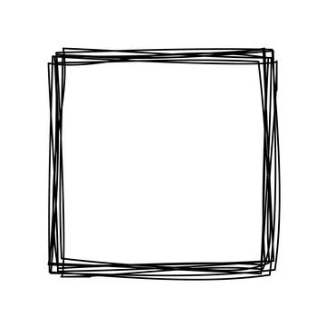 Grungy scribble square isolated on white background Stock Illustration