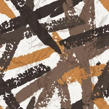 Grungy seamless patterns of strokes by brush and paint Stock Illustration