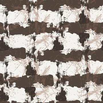 Grungy seamless patterns of strokes by brush and paint Stock Illustration