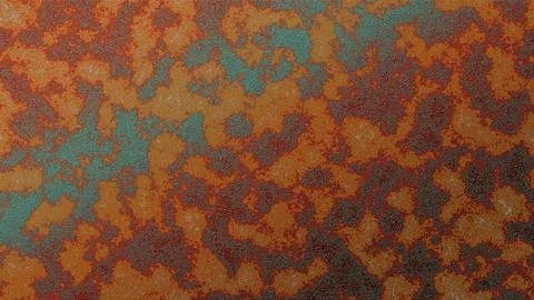Grungy texture features rust-colored patterns with teal spots, creating a dis Stock Illustration