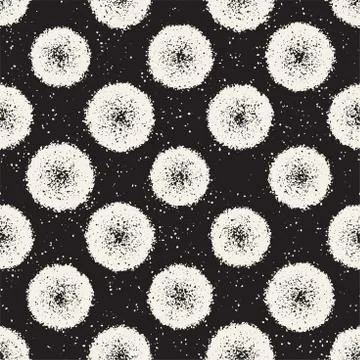 Grungy vector pattern with scattered circle shapes. Seamless texture abstract Stock Illustration