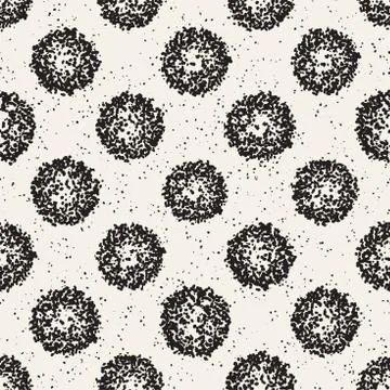 Grungy vector pattern with scattered circle shapes. Seamless texture abstract Stock Illustration