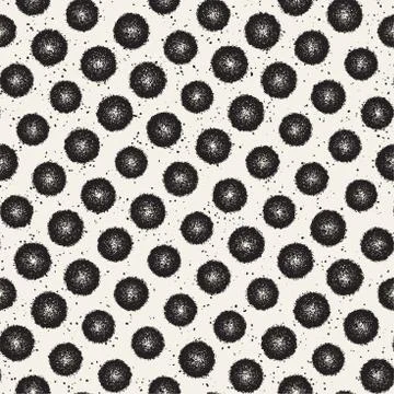 Grungy vector pattern with scattered circle shapes. Seamless texture abstract Stock Illustration