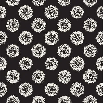 Grungy vector pattern with scattered circle shapes. Seamless texture abstract Stock Illustration