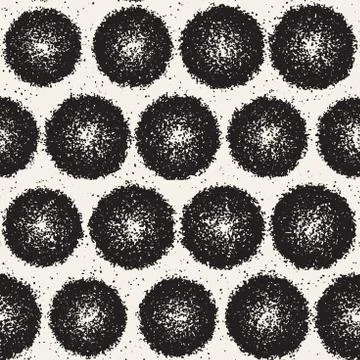 Grungy vector pattern with scattered circle shapes. Seamless texture abstract Stock Illustration