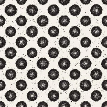 Grungy vector pattern with scattered circle shapes. Seamless texture abstract Illustrazione stock