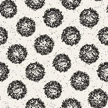 Grungy vector pattern with scattered circle shapes. Seamless texture abstract Stock Illustration