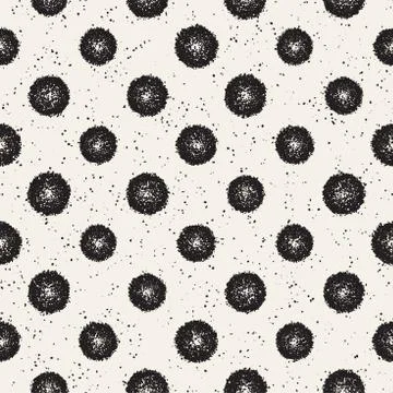 Grungy vector pattern with scattered circle shapes. Seamless texture abstract Stock Illustration