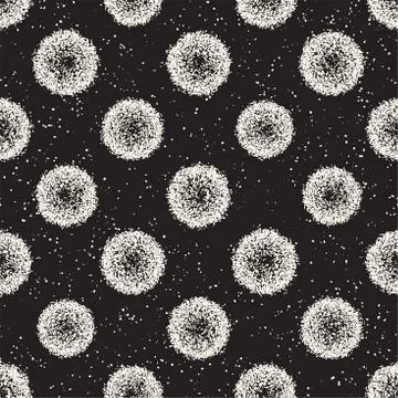 Grungy vector pattern with scattered circle shapes. Seamless texture abstract Stock Illustration