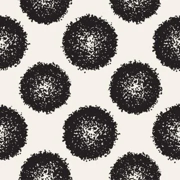 Grungy vector pattern with scattered circle shapes. Seamless texture abstract Illustrazione stock