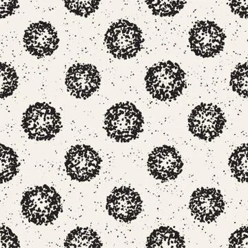 Grungy vector pattern with scattered circle shapes. Seamless texture abstract Illustrazione stock