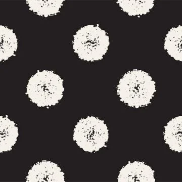 Grungy vector pattern with scattered circle shapes. Seamless texture abstract Stock Illustration