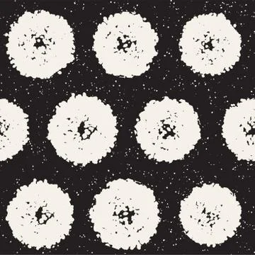 Grungy vector pattern with scattered circle shapes. Seamless texture abstract Stock Illustration