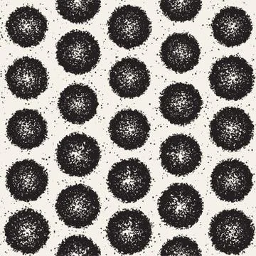 Grungy vector pattern with scattered circle shapes. Seamless texture abstract Stock Illustration