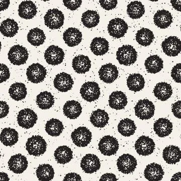Grungy vector pattern with scattered circle shapes. Seamless texture abstract Stock Illustration
