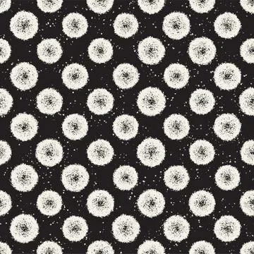 Grungy vector pattern with scattered circle shapes. Seamless texture abstract Stock Illustration