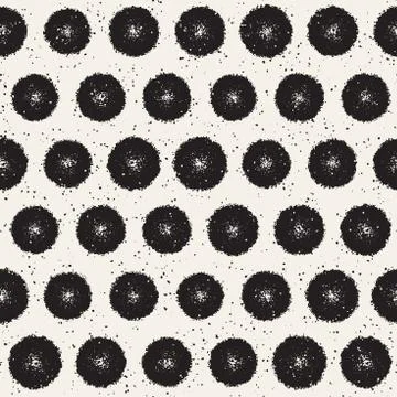 Grungy vector pattern with scattered circle shapes. Seamless texture abstract Illustrazione stock