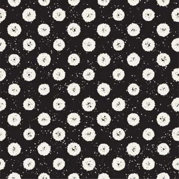 Grungy vector pattern with scattered circle shapes. Seamless texture abstract Stock Illustration
