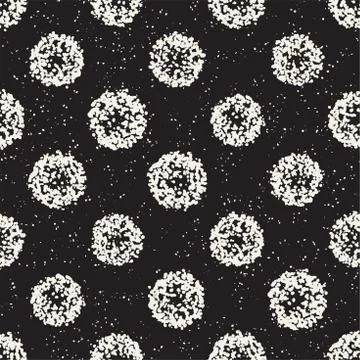 Grungy vector pattern with scattered circle shapes. Seamless texture abstract Illustrazione stock