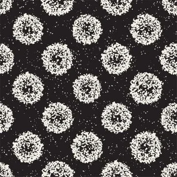 Grungy vector pattern with scattered circle shapes. Seamless texture abstract Stock Illustration