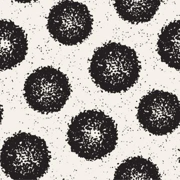 Grungy vector pattern with scattered circle shapes. Seamless texture abstract Stock Illustration