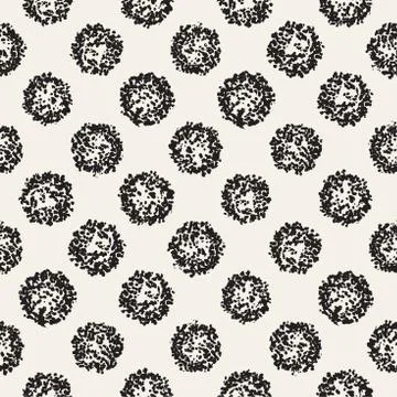 Grungy vector pattern with scattered circle shapes. Seamless texture abstract Stock Illustration