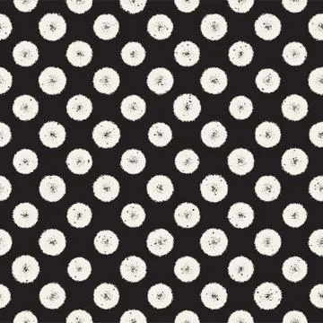 Grungy vector pattern with scattered circle shapes. Seamless texture abstract Stock Illustration