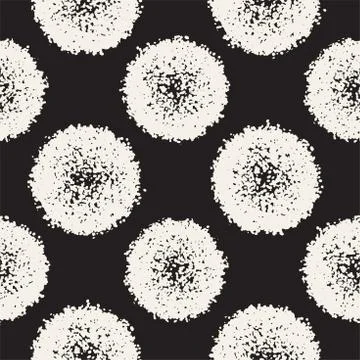 Grungy vector pattern with scattered circle shapes. Seamless texture abstract Stock Illustration