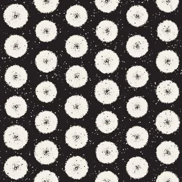 Grungy vector pattern with scattered circle shapes. Seamless texture abstract Stock Illustration